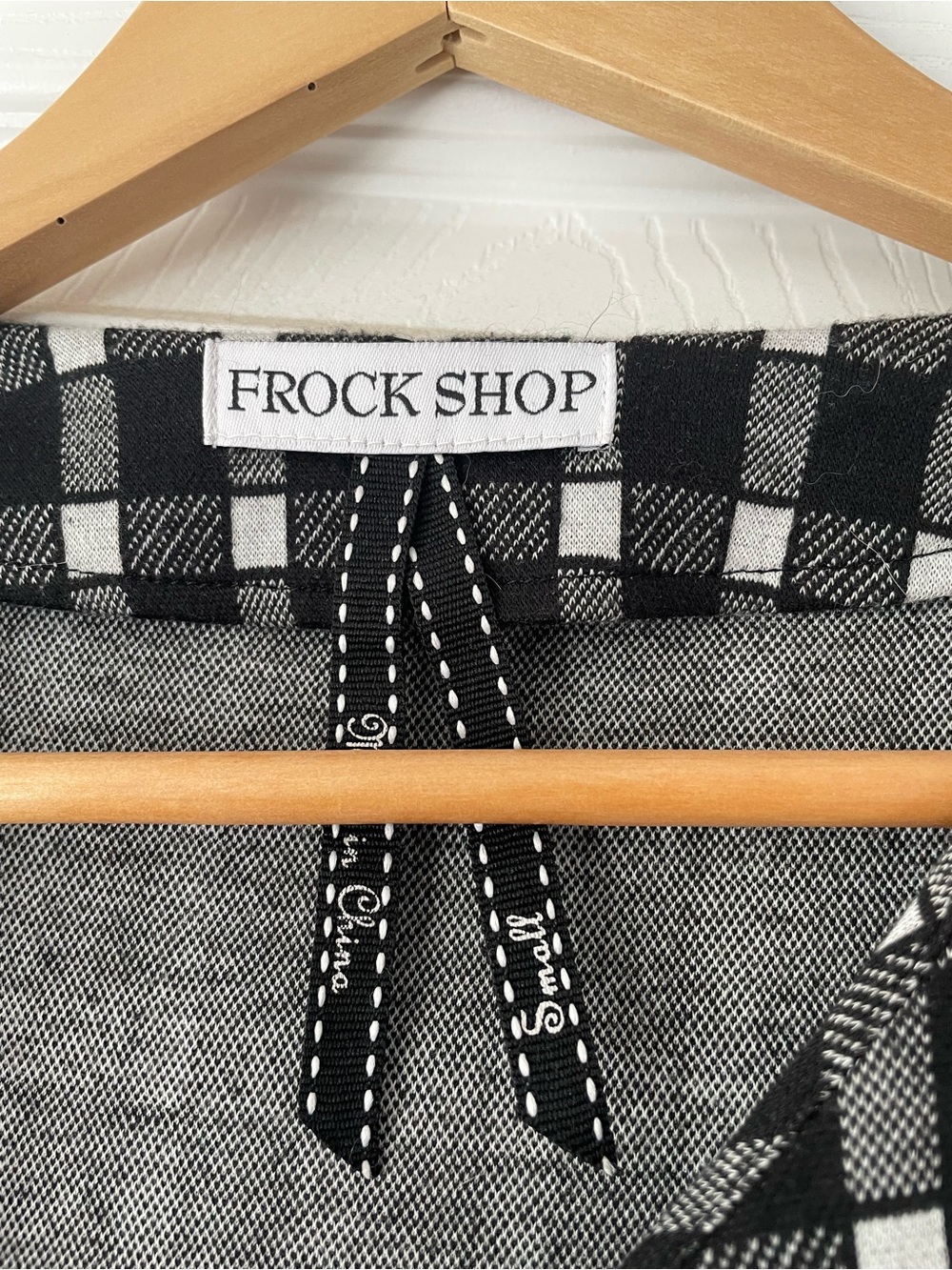 Checked Black and White Midi Dress - Classic Fit - Picture 3 of 4